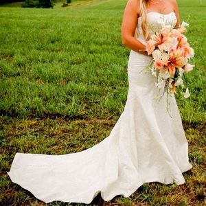 Wedding dress from David’s Bridal. Size 4. White